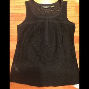 Eddie Bauer XS Black Lace Sleeveless Blouse.
